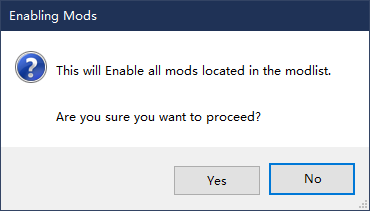 确认启用所有Mod